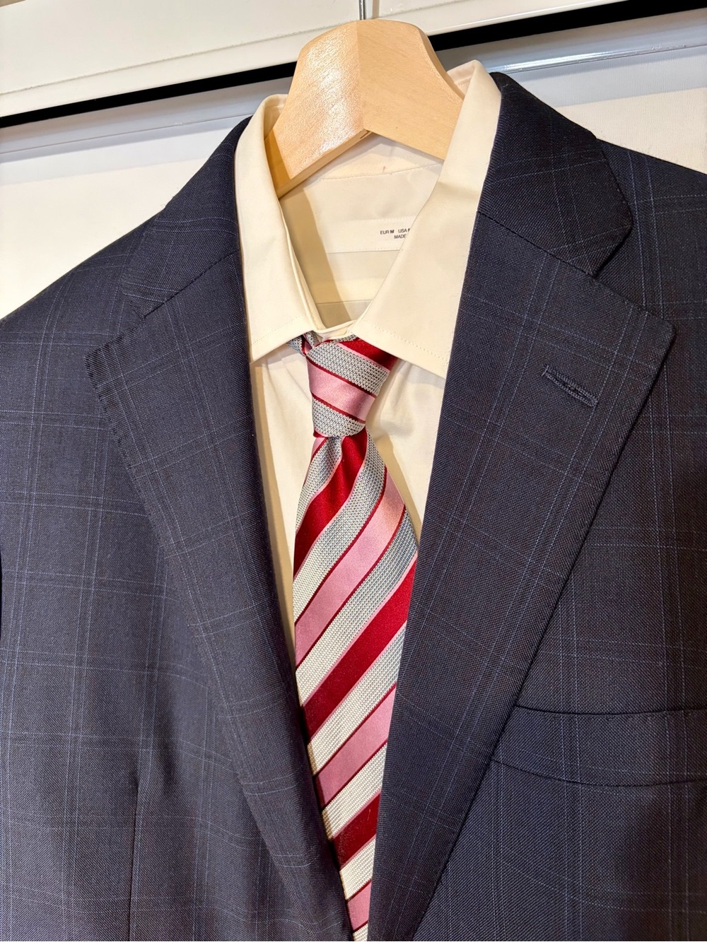 Loro Piana x Samuelsohn Wool Windowpane Navy Sport Coat Blazer Made in Canada 40